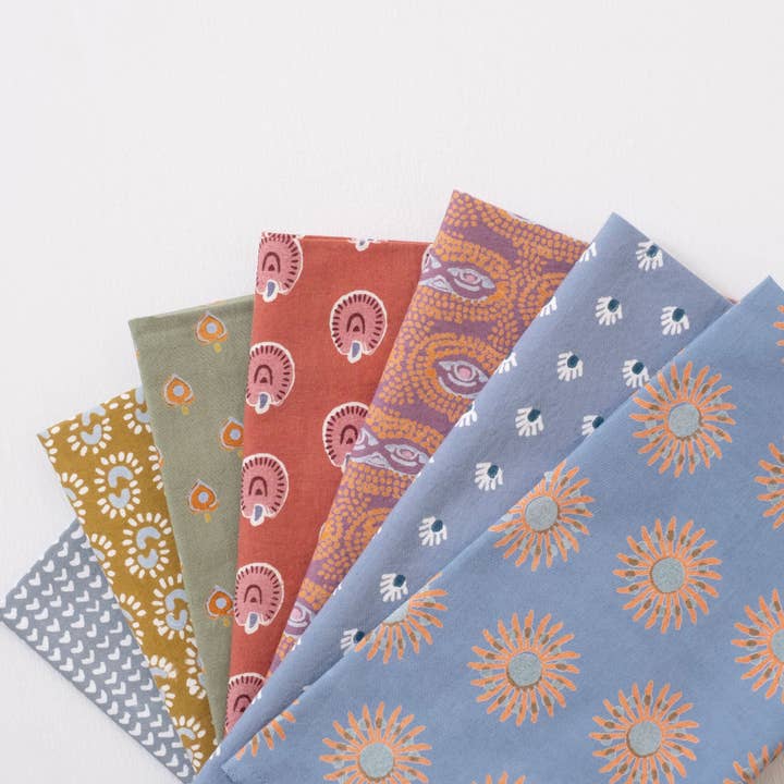 Graymarket Design - Wholesale Dinner & Cloth Napkin - Beckett Cloud Block Printed Napkins - set of 4