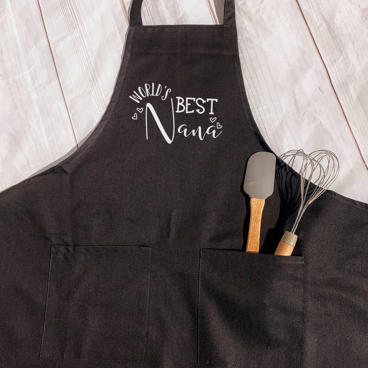 Verdens bedste forklæde, verdens bedste Nana, verdens bedste mor, verdens bedste ethvert navn forklæde for engroshandel hos Hazel Grove Customs