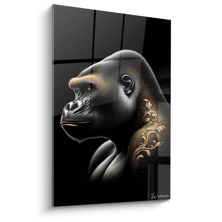 Quadro Nobreza Dourada do Gorila - Edição Animais por atacado de Walensky