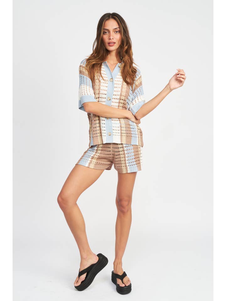 Emory Park – Engroshandel Shorts – Kvinder – STRIBEDE HÆKLEDE SHORTS