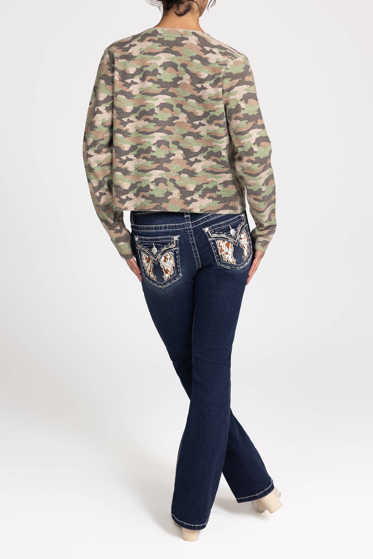 Miss Me - Wholesale Cardigan - Women's - MSW0502L- CAMO CARDIGAN1