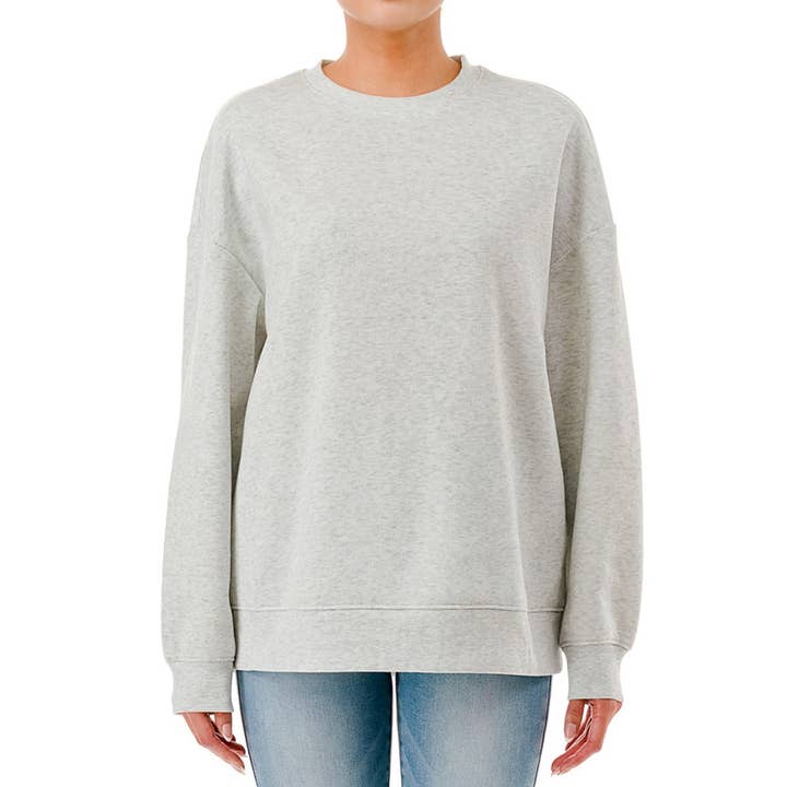 FLEECE CREW NECK LONG SLEEVE OVERSIZED SWEATSHIRT for wholesale by UP CLOTHING
