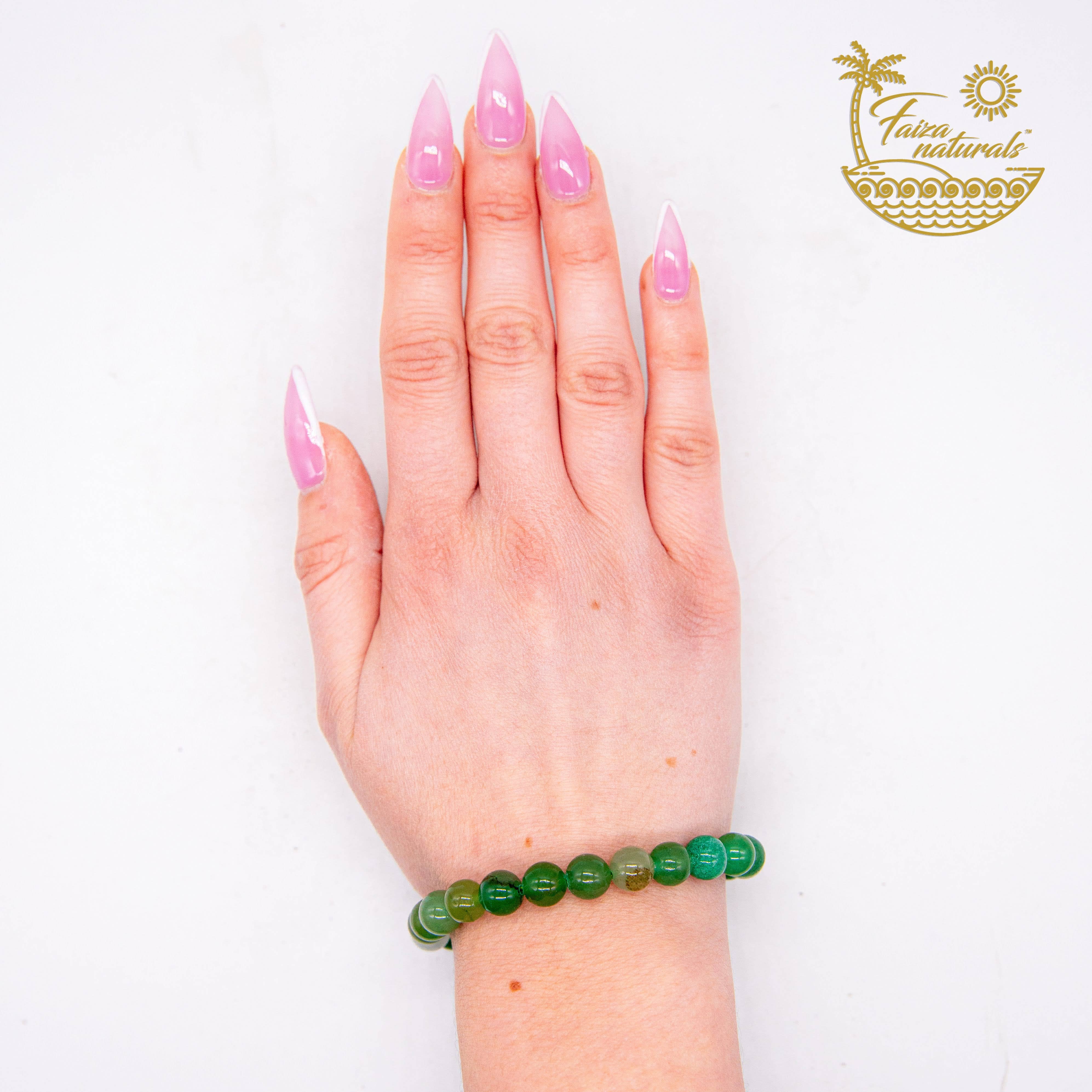 Faiza Naturals - Wholesale Beaded bracelet - Green Aventurine Tumbled Crystal Bracelet3