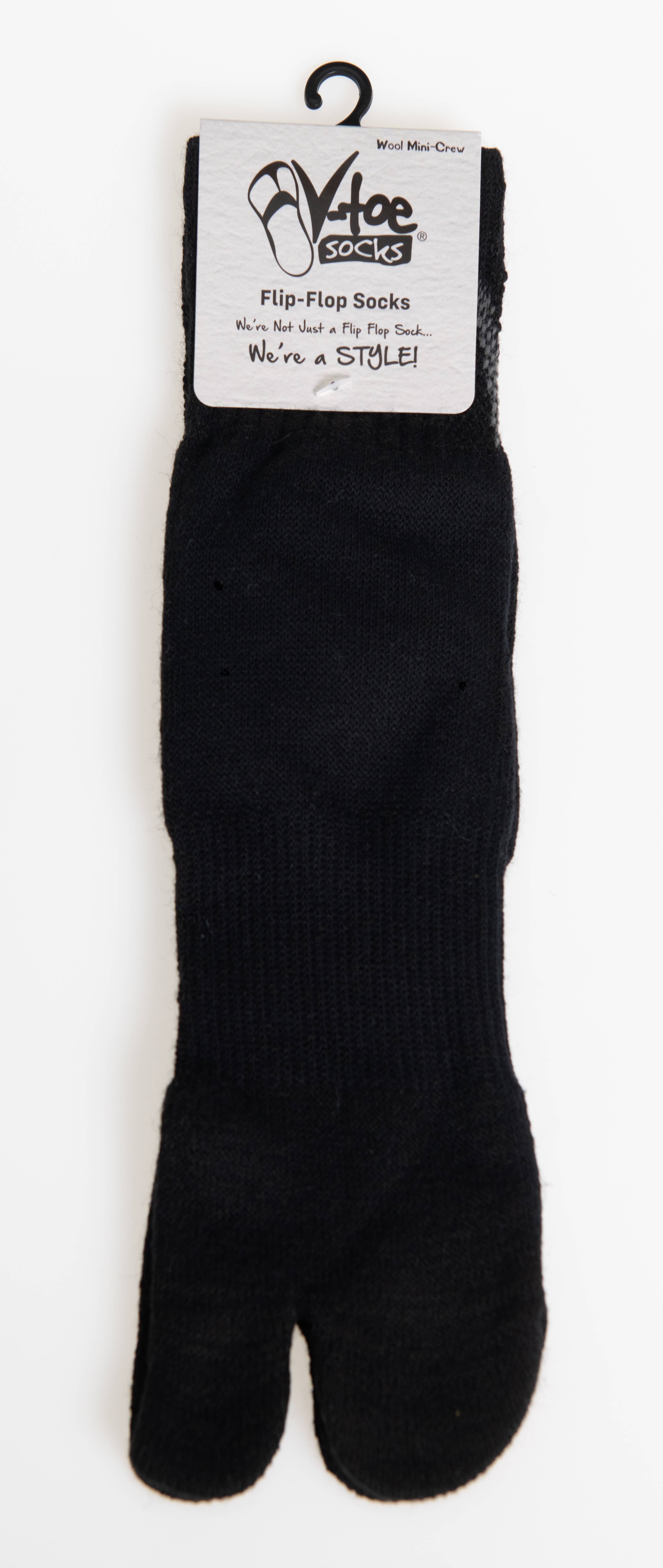 V-Toe Socks, Inc - Wholesale Socks - Unisex - Wool Black Split Toe Tabi Socks For Chaco Hikers Or Casual6