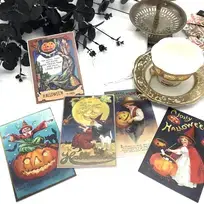 All Little Cute Things - Wholesale Tea Bags - Vintage Halloween Postcard with imported pumpkin tea packet1