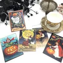 All Little Cute Things - Wholesale Tea Bags - Vintage Halloween Postcard with imported pumpkin tea packet1