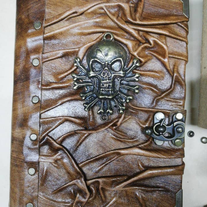 Skull Leather Journal-dagbok för wholesale av ML Marcaleather