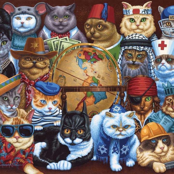 Boardwalk Puzzle Company - Wholesale Puzzle - Adult - Cats Around the World - Personal Puzzle - 210 Piece1