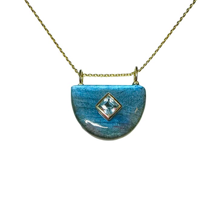 Modern Opus - Wholesale Pendant/Charm Necklace - Labradorite U Topaz NK