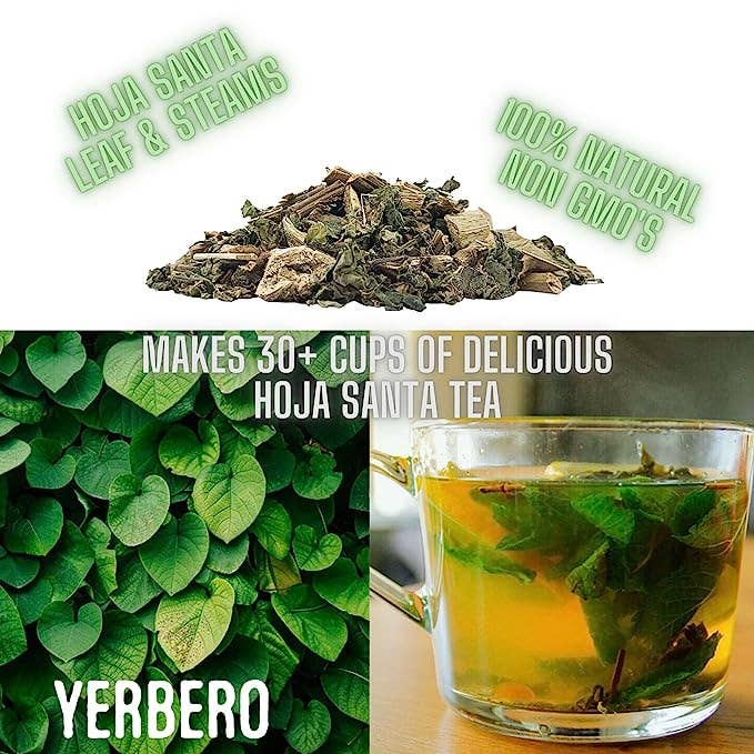 YERBERO - Wholesale Loose Tea - Yerbero - Premium Loose Hoja Santa Tea 3.5 oz (100 gr) | Hoja Santa Te Herbal (Tallos & Hoja Deshidratada) | Makes 30+ Cups | Mexican Pepperleaf |