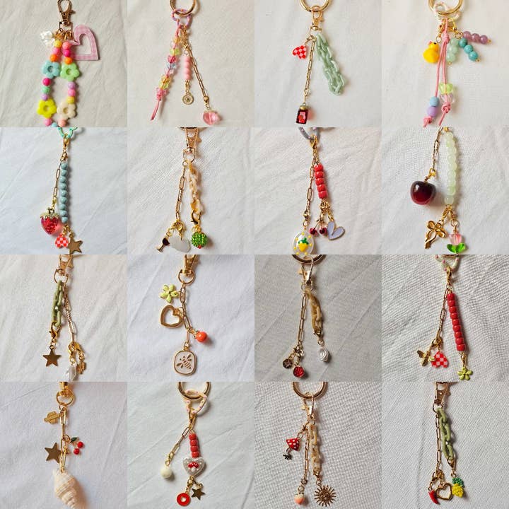 MKS America - Wholesale Keychain - Women's - Bohemia Acrylic link & Beads Chain Bag Charm Keychain24