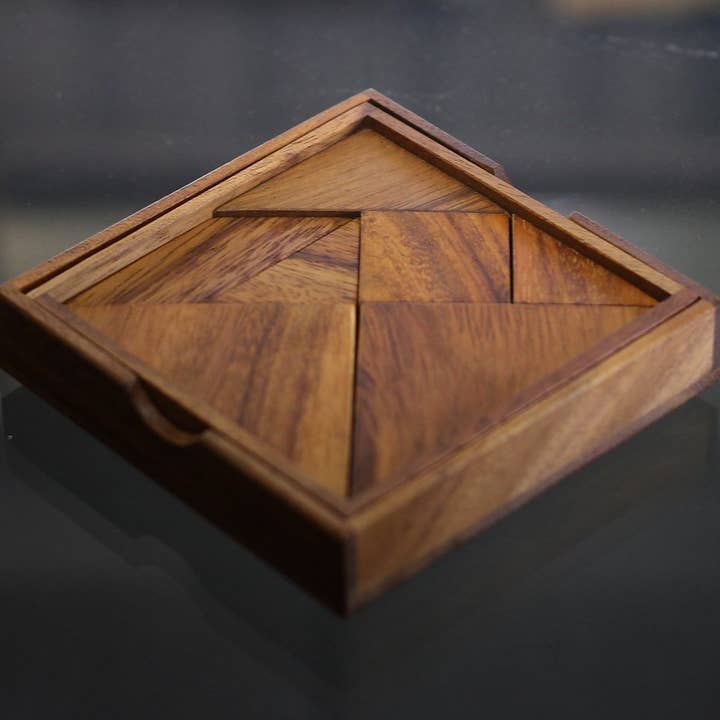 SMI Designs Wooden Puzzles - Vente Puzzle – adulte - Puzzle de tangram en bois massif - Casse-tête traditionnel et défi géométrique2