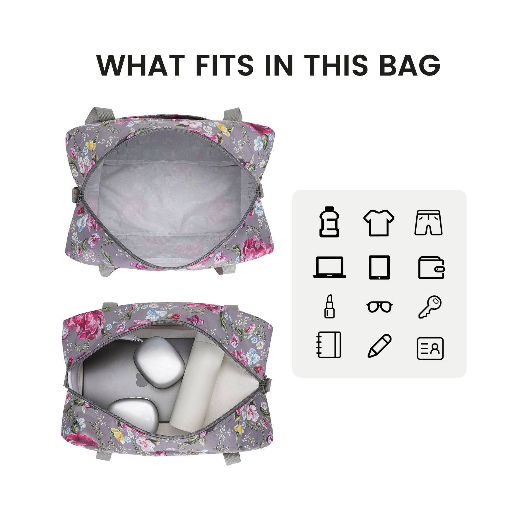 wandf – Saco de viagem - Mulher por atacado – Mala de Viagem Impressa 20L Armazenamento Sob o Assento para Companhias Aéreas43