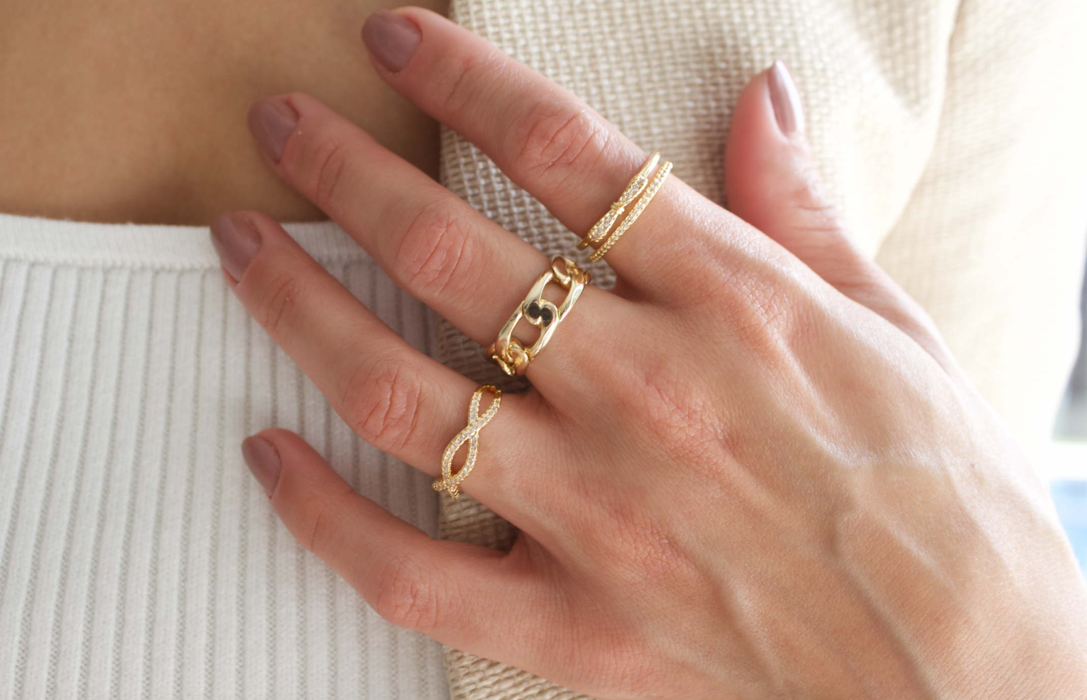 MIA Jewelry - Vente Anneau/bague à empiler - Bague Curb Cubaine Épaisse (D9)1