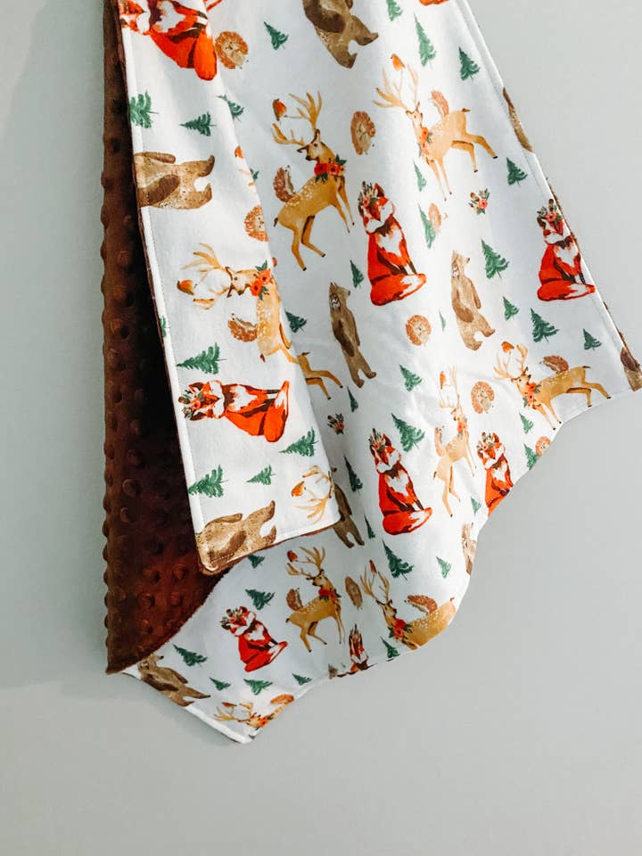 Woodland Girl Tierliebe mit Minky-Rückseite für den Großhandel von Gingerly Sewn