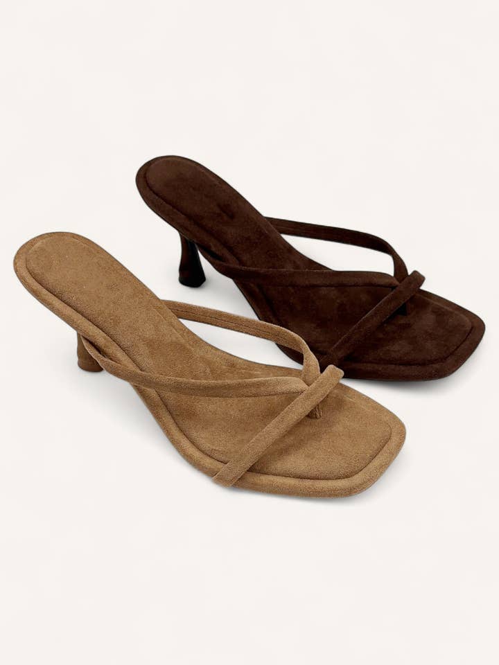 CCOCCI - Wholesale Low heels – Women′s - SELENA-52 THONG STRAP SLIP-ON KITTEN MULE HEELS15