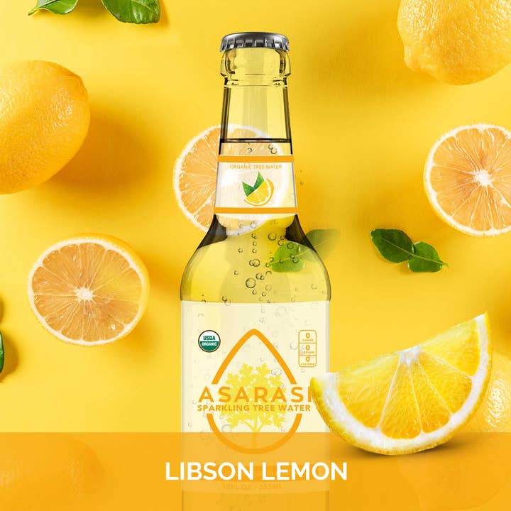 12-Pack Bottles - Asarasi Sparkling Tree Water, Lemon for wholesale by Asarasi Sparkling Tree Water