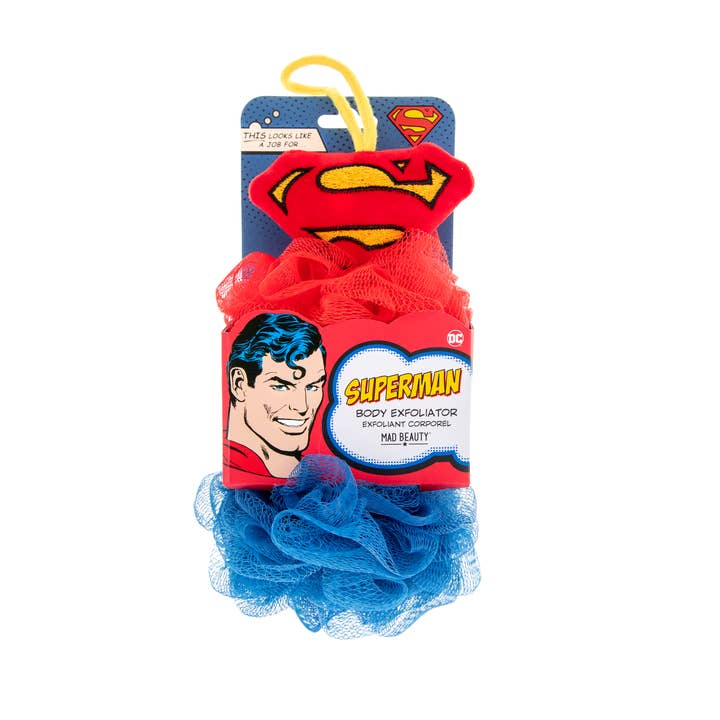 Superman Body Exfoliator Duo for wholesale by Mad Beauty USA LLC