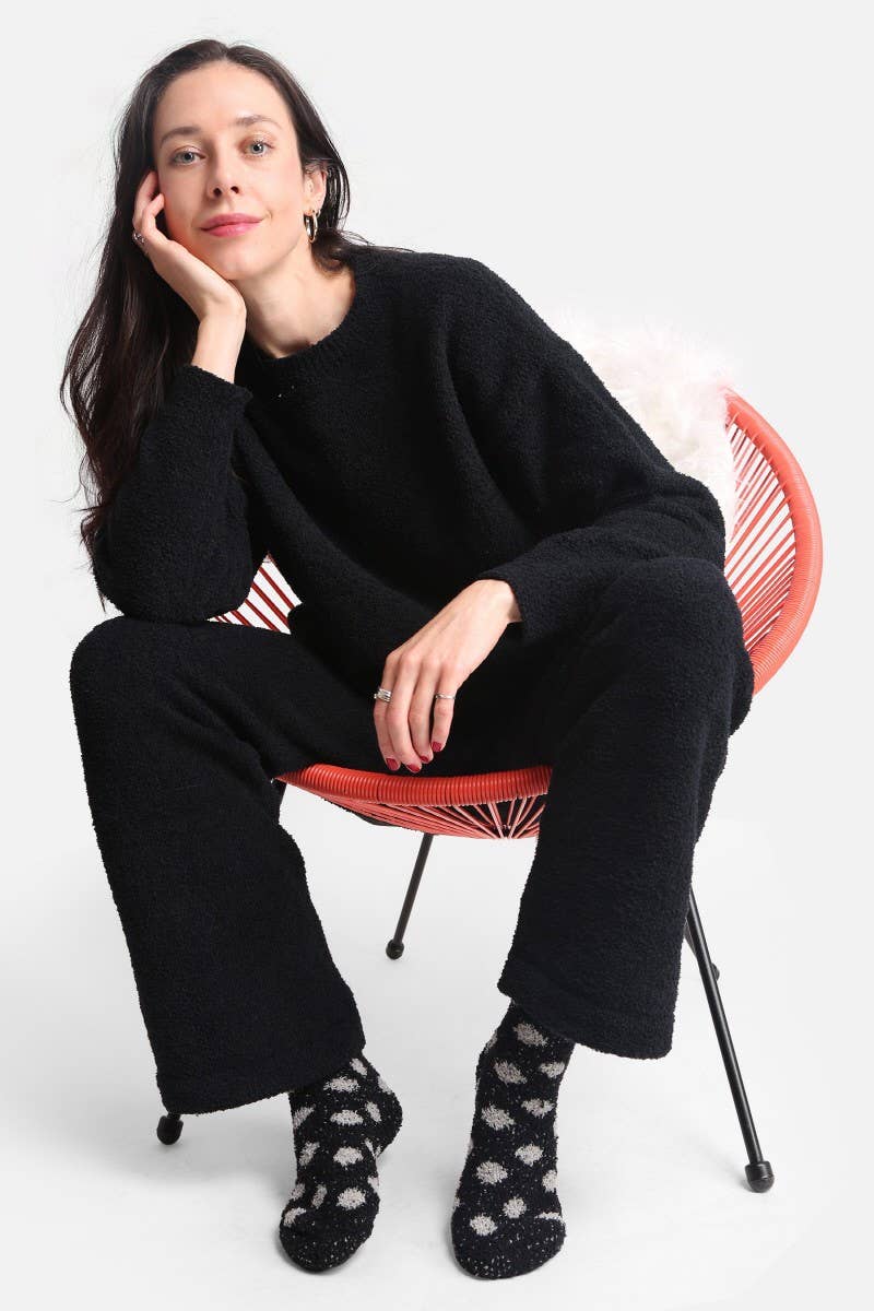 Fashion City – wholesale Sweatshirt – Women's – Solid Color Luxury Soft Lounge Pullover Sweater8