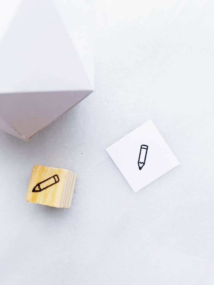 Small Pencil Stamp • Writing and Journaling Stamps • Mini Planner Stamps for wholesale by Papergram