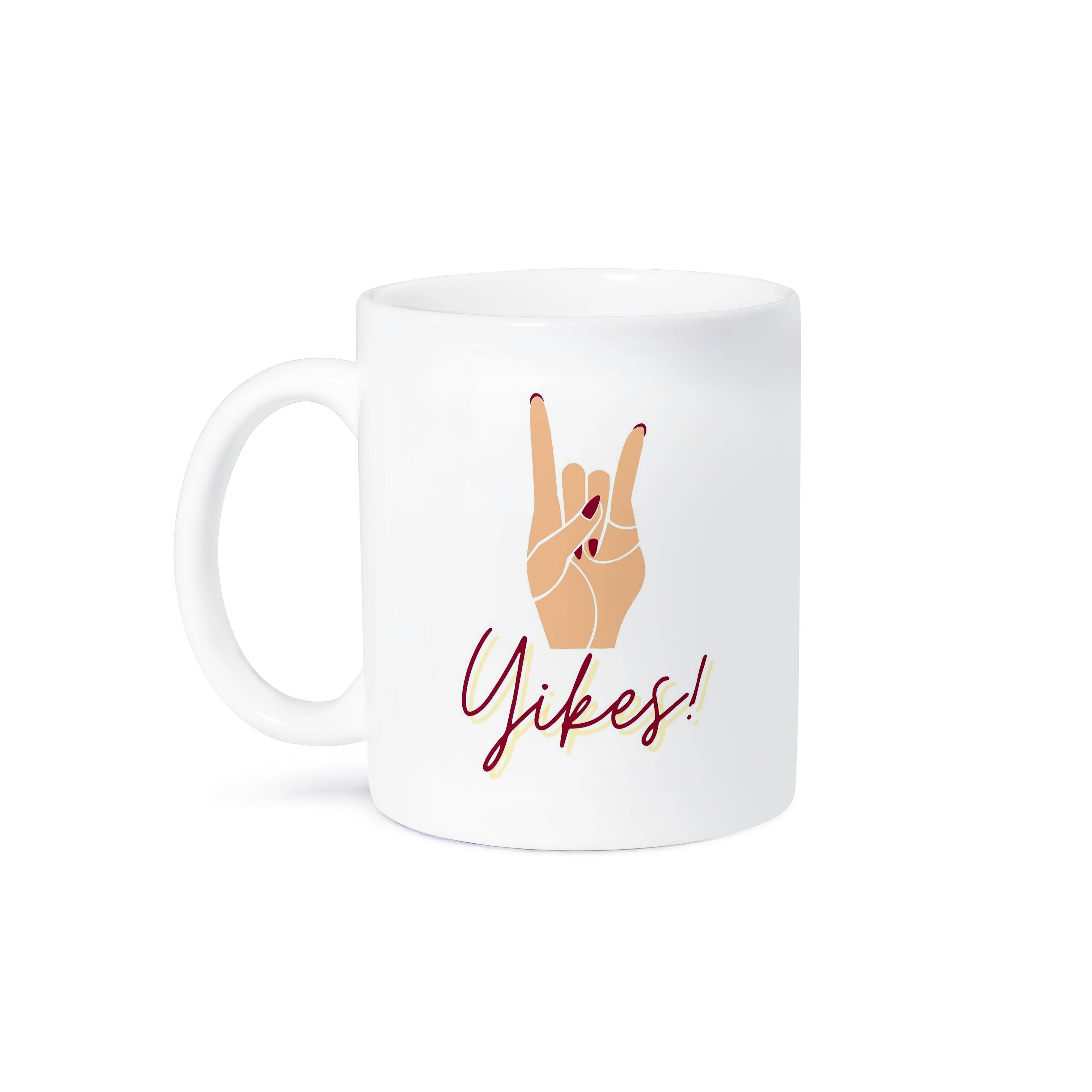 3dRose - Wholesale Coffee Mug - 3dRose, Image of a Hand with Text of Yikes, Mug8