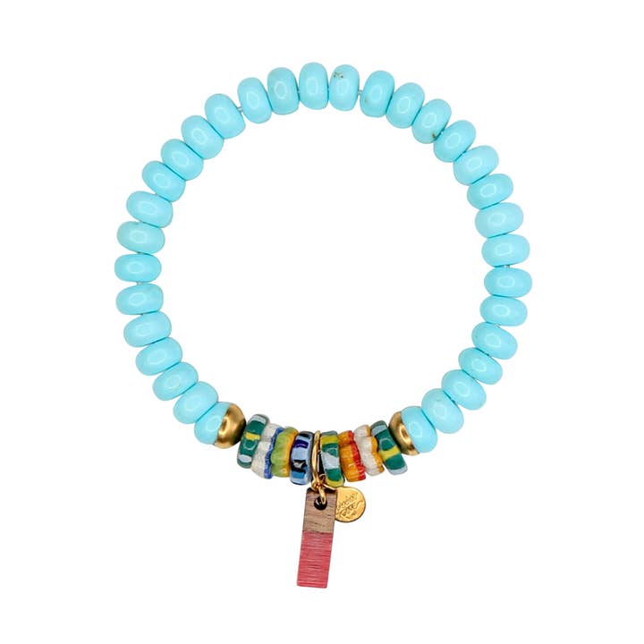 Catherine Page Jewelry - Wholesale Beaded Bracelet - Skittles Elastic Bracelet in Ocean Blue0