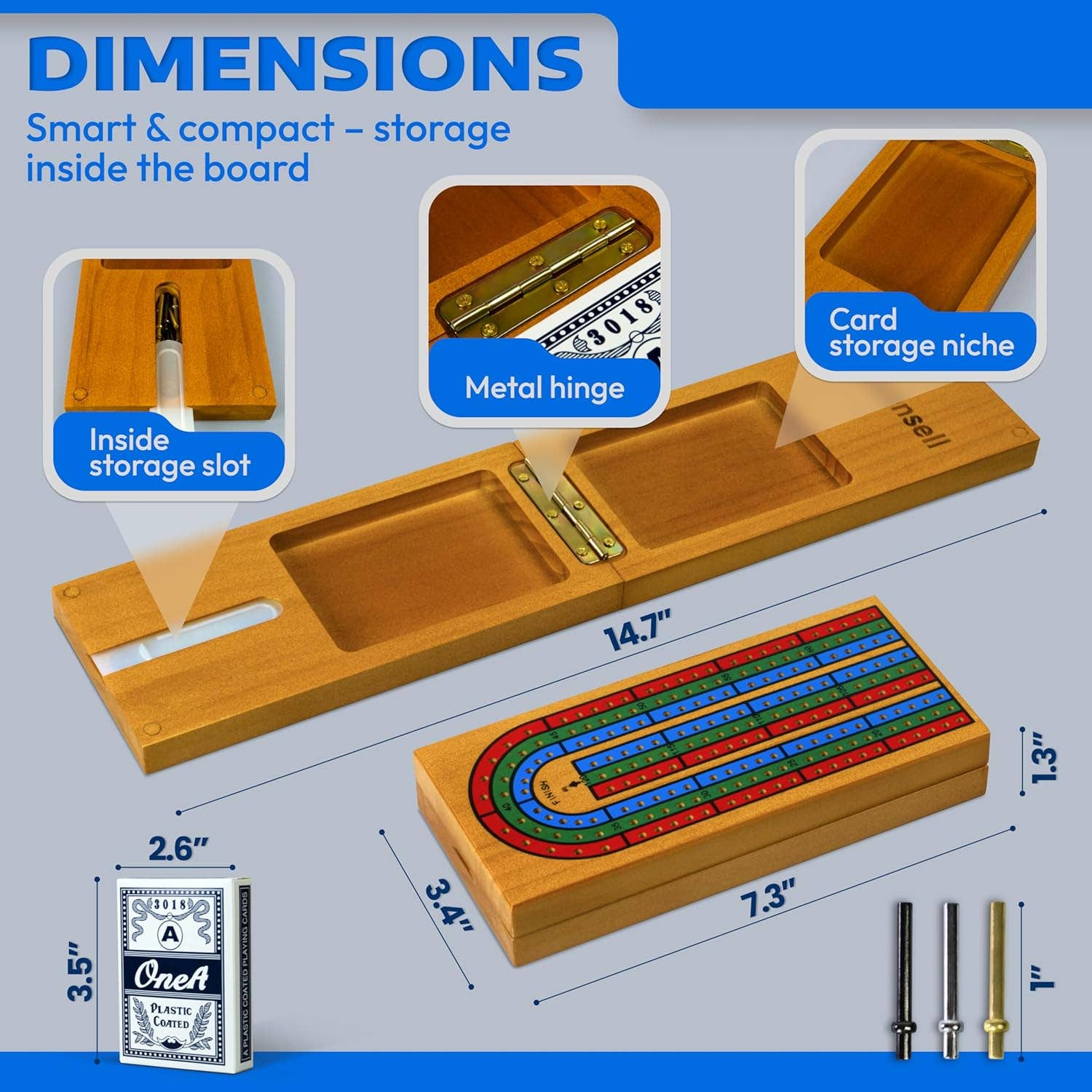 Queensell - Wholesale Board Game - Cribbage Board Game Set with Storage2