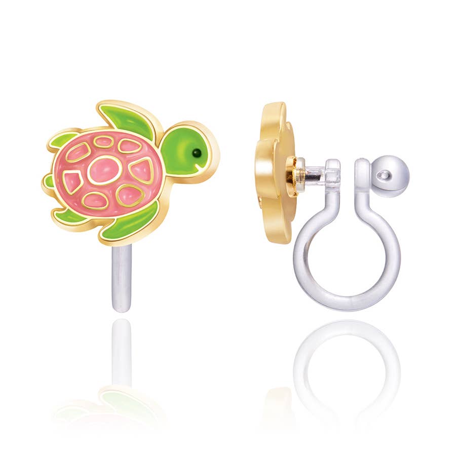 Girl Nation - Venta al por mayor Pendientes - Niños - Pendientes Clip On Cutie | ¡Tortugamente Geniales!2