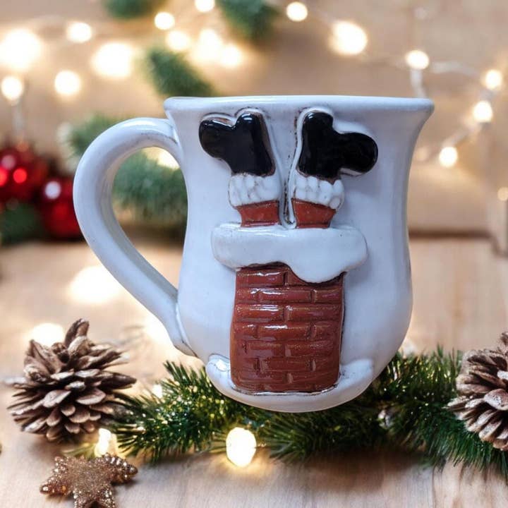 MudWorks Pottery - Vendita all'ingrosso Tazza - Tazza Camino di Babbo Natale