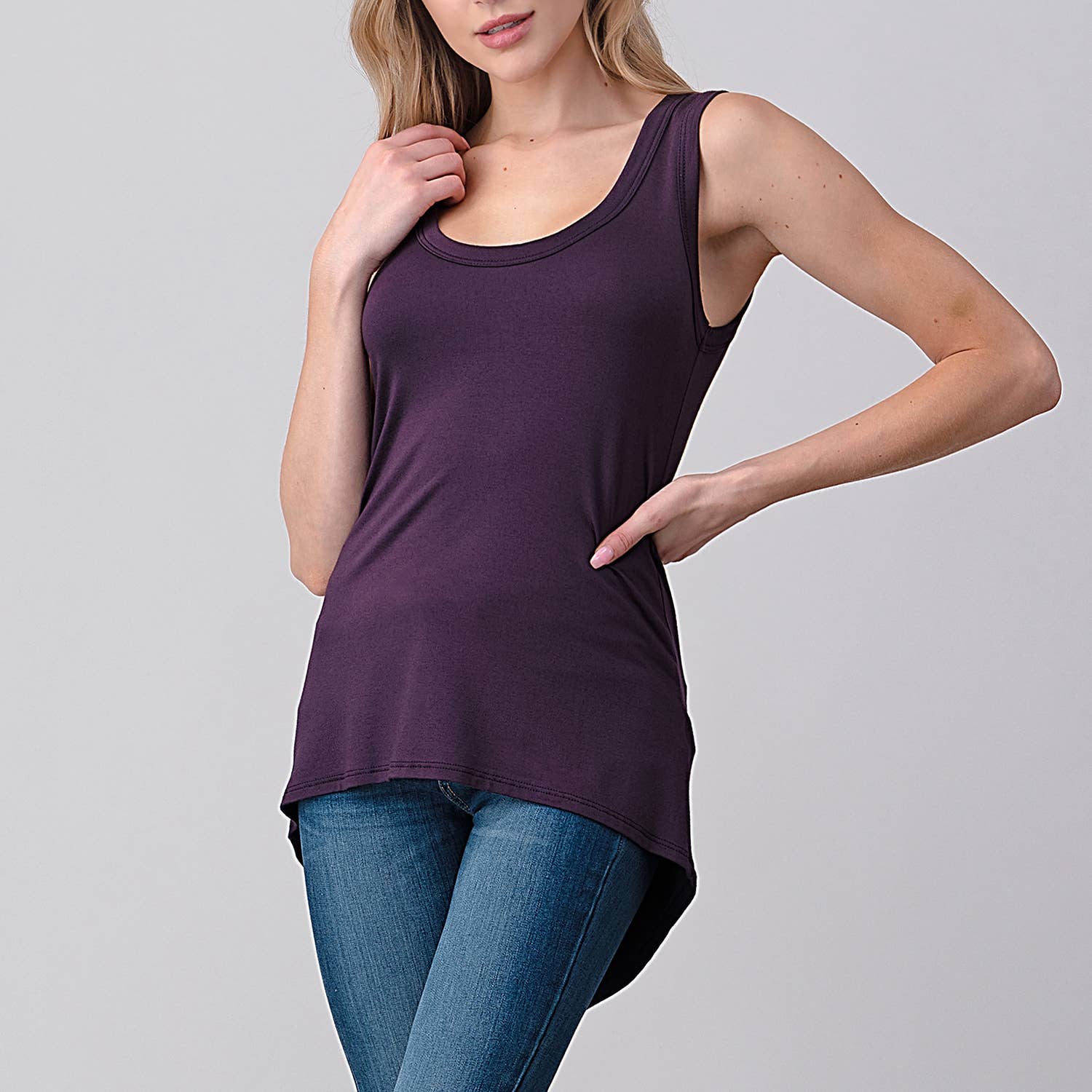 Heimious - Vente Débardeur – femme - Débardeur en jersey modal à ourlet haut et bas, 25590