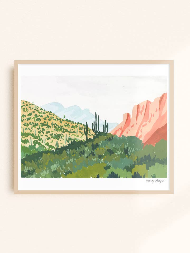 Arizona Canyon View Art Print for wholesale by Mandy Arroyo Design & Illustration