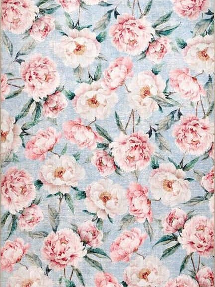 Eco-Washable Blue Rug Flower Design for wholesale by THE RUGS