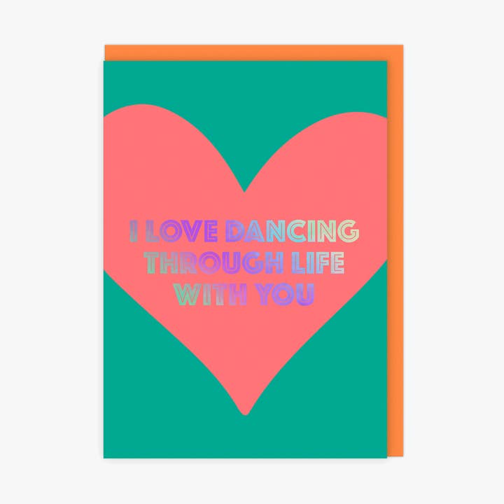 Dancing Through Life - Foiled Anniversary/Valentines Card for wholesale by LoveLossDiscoballs