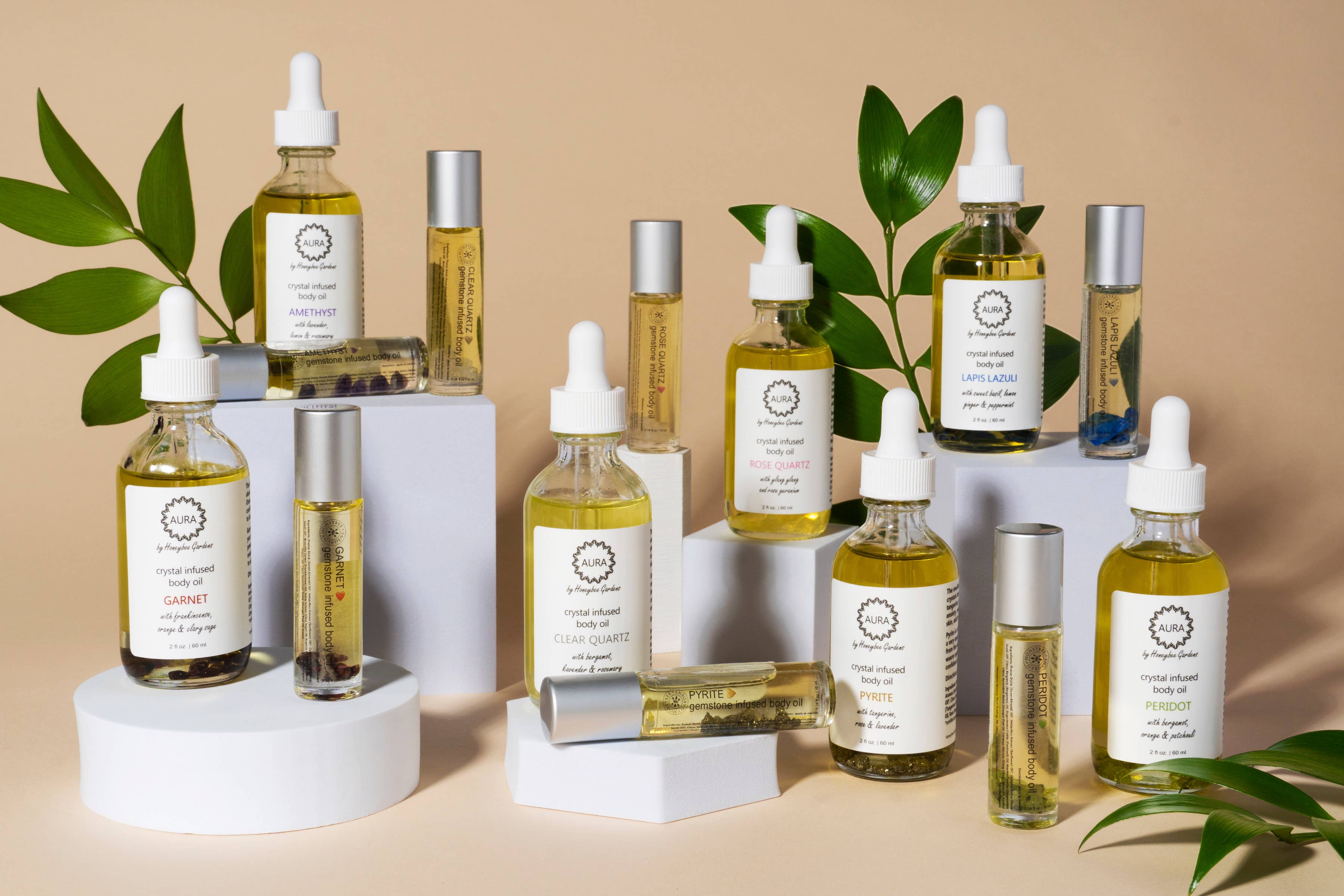 Honeybee Gardens Natural Cosmetics & Body Care - Wholesale Bath/Body Oil - Crystal Infused Aromatherapy Body Oils1