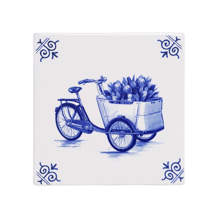 Heinen Delfts Blauw - Wholesale Decorative Figurine - Tile Cargo Bike