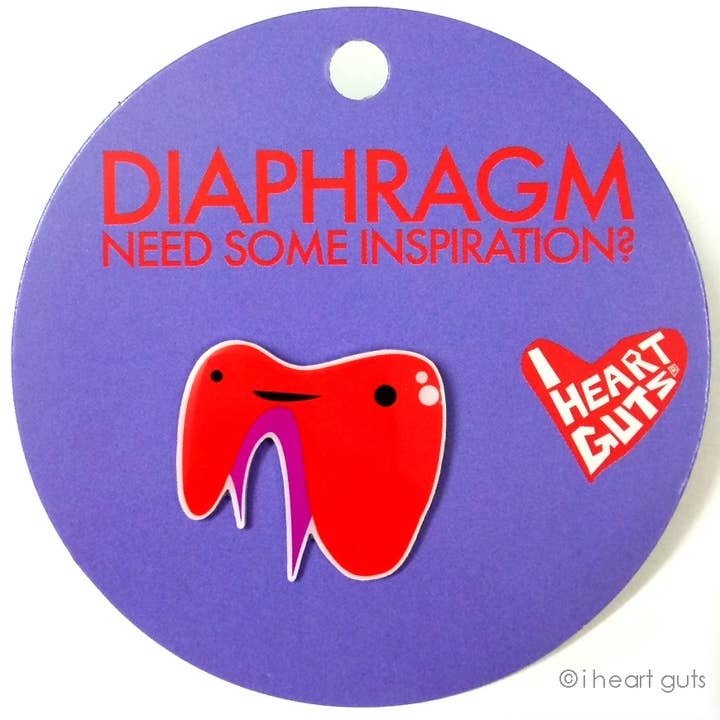 I Heart Guts | Organ Plushies Wholesale - Wholesale Lapel Pin/Button - Diaphragm Lapel Pin - Need Some Inspiration?