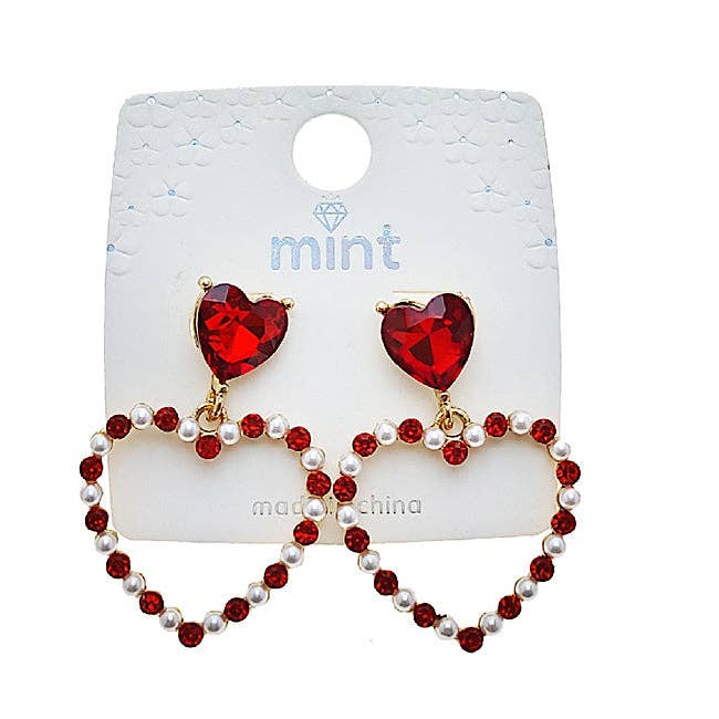 Krystalperle hjerteørering for engroshandel hos Atlas Fashion