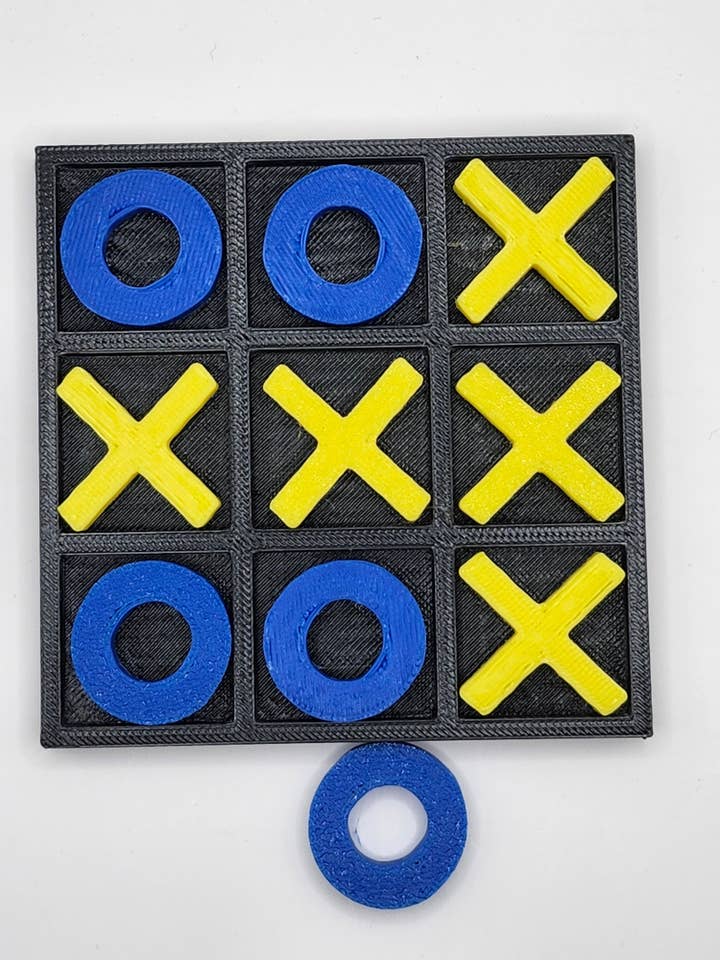 Blue and Yellow Tic Tac Toe Board for wholesale by Craftavia Market LLC