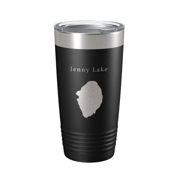 Jenny Lake Map Tumbler Travel Mug Insulated Laser Engraved Coffee Cup Grand Teton Wyoming 20 oz for wholesale by CarveBright