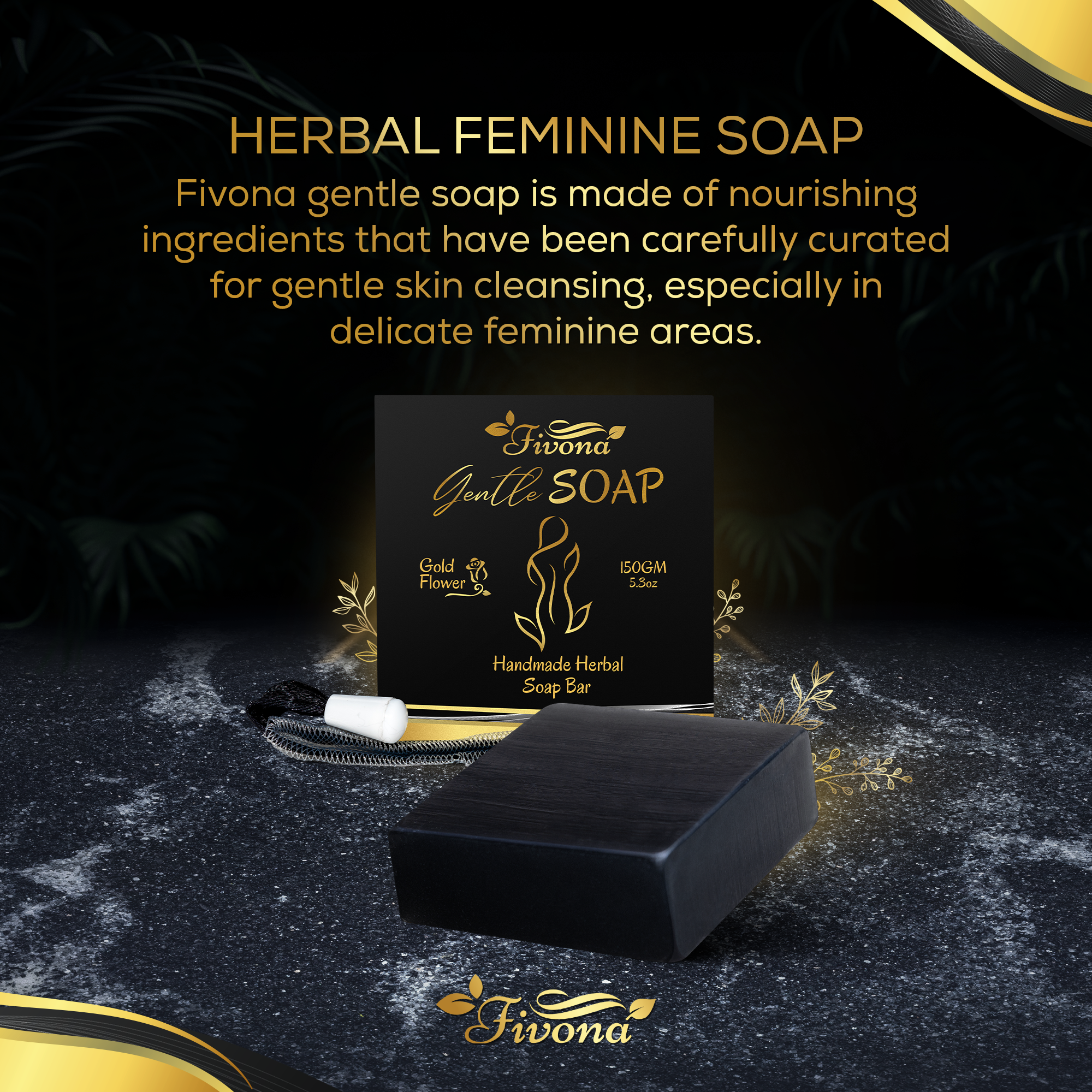 FIVONA - Wholesale Bar Soap - FIVONA YONI HERBAL SOAP | GOLD FLOWER | 5.3OZ4
