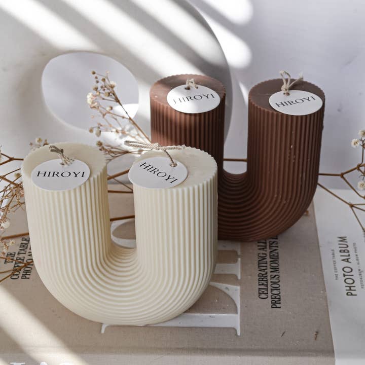 Hiroyi Decor - Vendita all'ingrosso Candele regalo - Candela a forma di U a costine