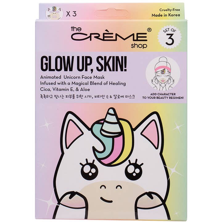 - CONJUNTO DE 3 MÁSCARAS DE PELE GLOW UP DA THE CREME SHOP, CRAM 1038 para venda a revendedores na Faire