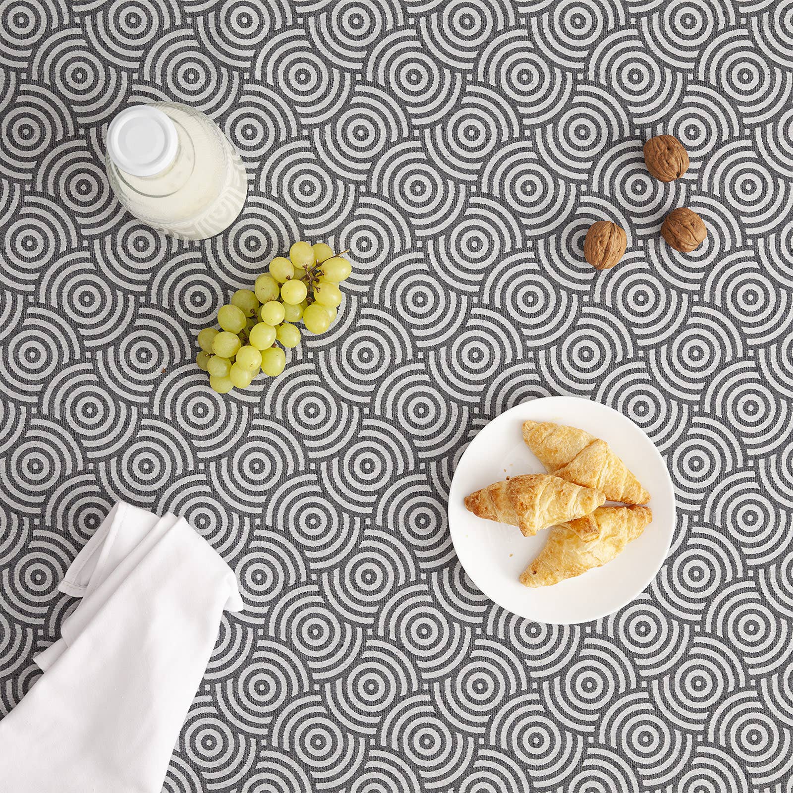 GAMUSI - Venta al por mayor Manteles - Mantel impermeable jacquard algodón circulos RING2