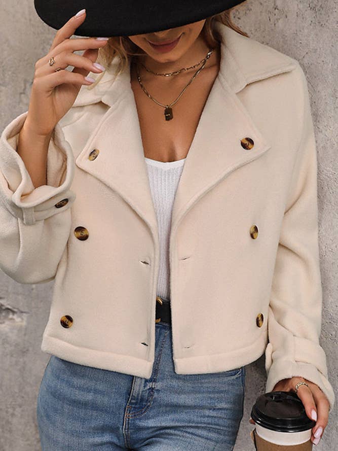 Blusão Curto Lapela BFZY691 por atacado de UNISHE