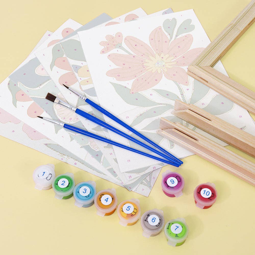 Paint Your Numbers – Großhandel Bastelset – Botanical Brights 6er-Pack Mini-Mal-nach-Zahlen-Set11