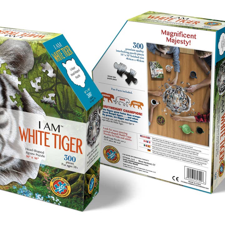 Madd Capp Games & Puzzles - Wholesale Puzzle - Adult - I AM White Tiger 300 piece jigsaw puzzle - gift