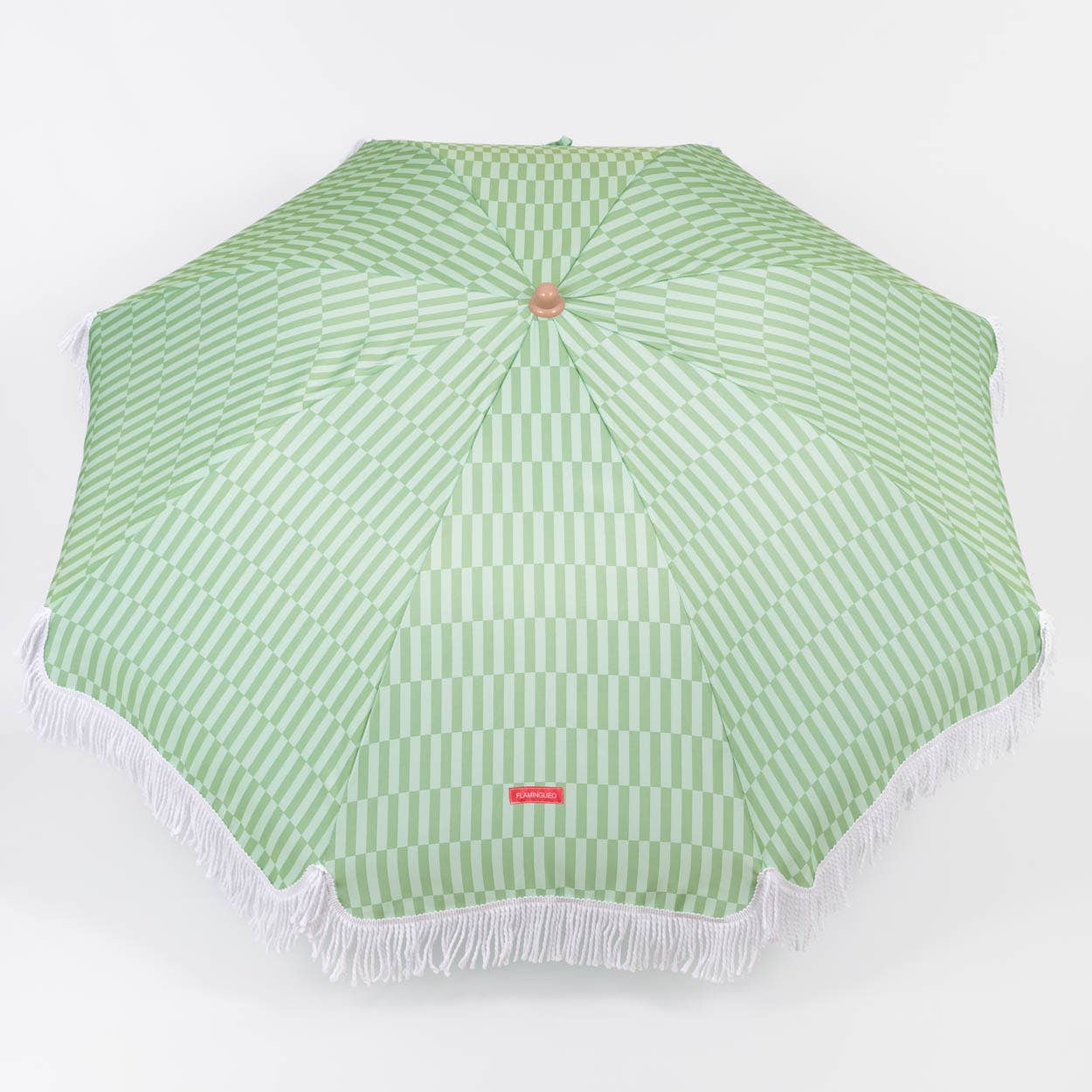 Flamingueo – wholesale Beach Umbrellas – Green-striped umbrella5