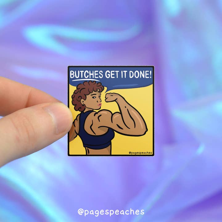 Autocollant grand format « Butches » pour la vente par Page's Peaches