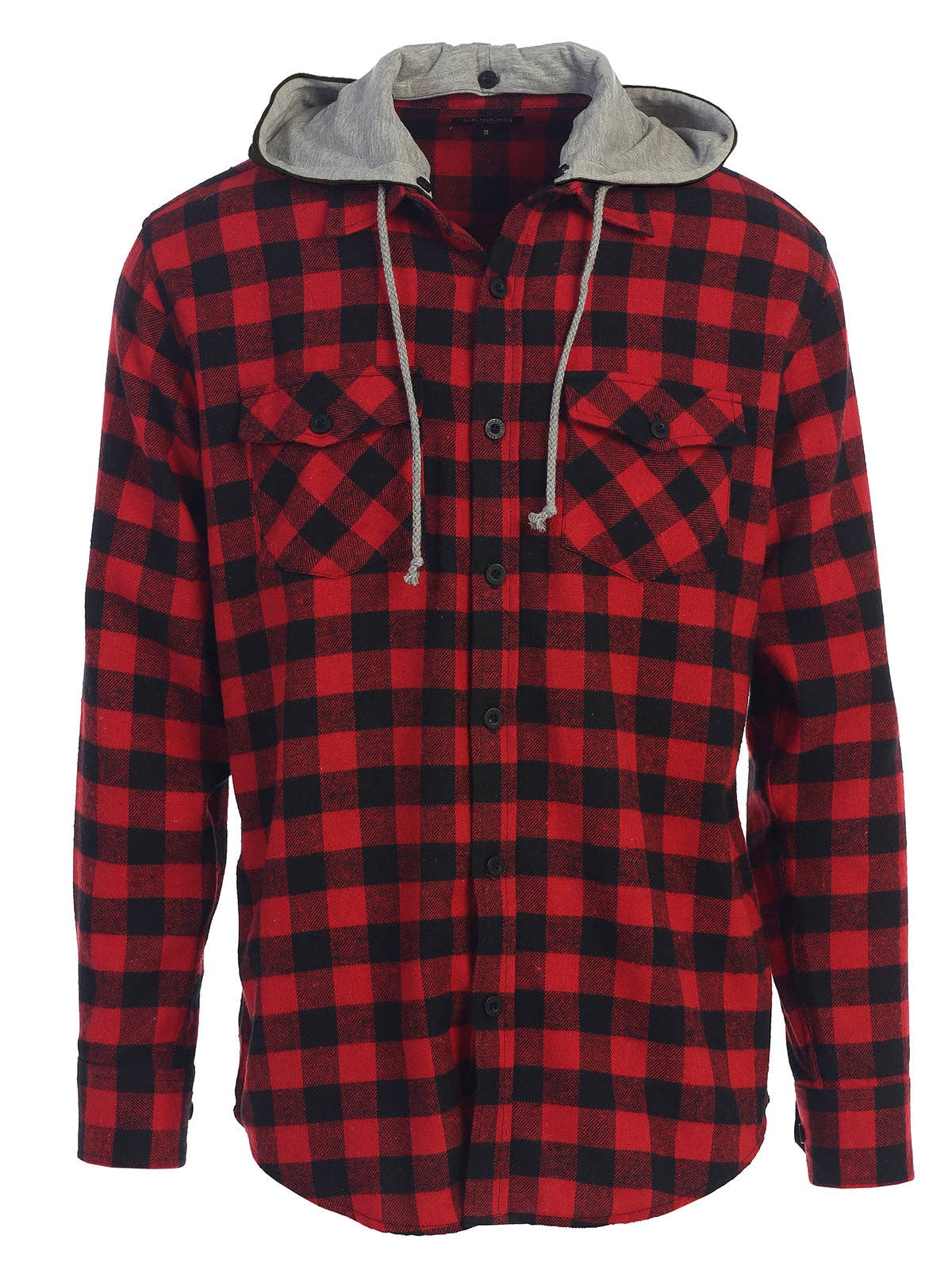 b-one inc – wholesale Skjortor – Herr – Casual flanellskjorta med knapp för män med avtagbar hoodie GB-LS92H3
