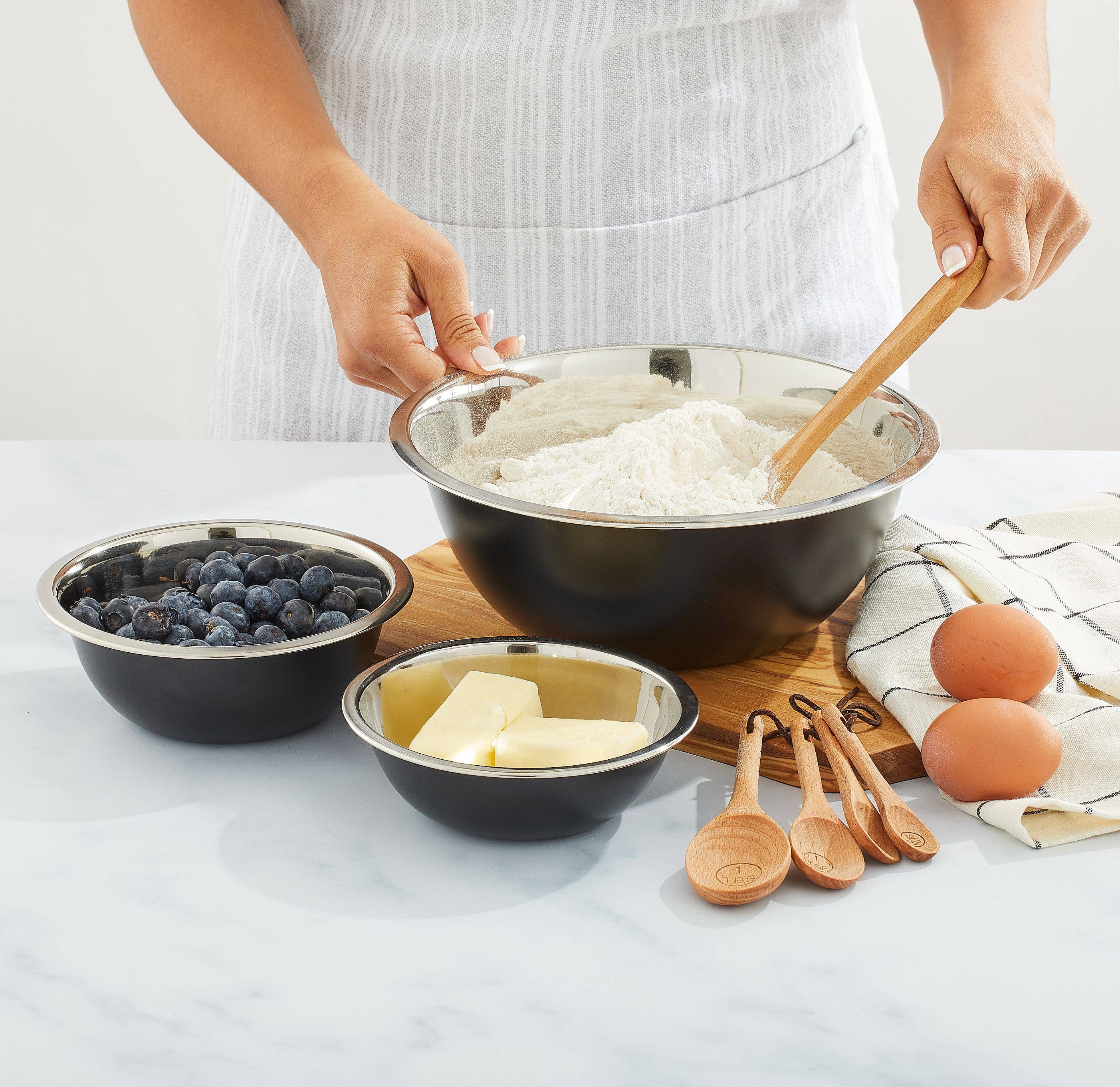 JoyJolt - Wholesale Mixing Bowl - Stainless Steel Kitchen Mixing Bowls Set - 6 Pieces5